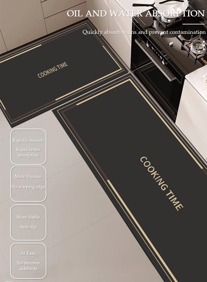 DUNISO Diatom Mud Kitchen Mat Set, Contemporary Style, Anti-Skidding Rubber Grip, Washable, Oil and Water resistant, Easy to clean Mats for Kitchen, Floor 40*60cm/40*120cm - Image 3